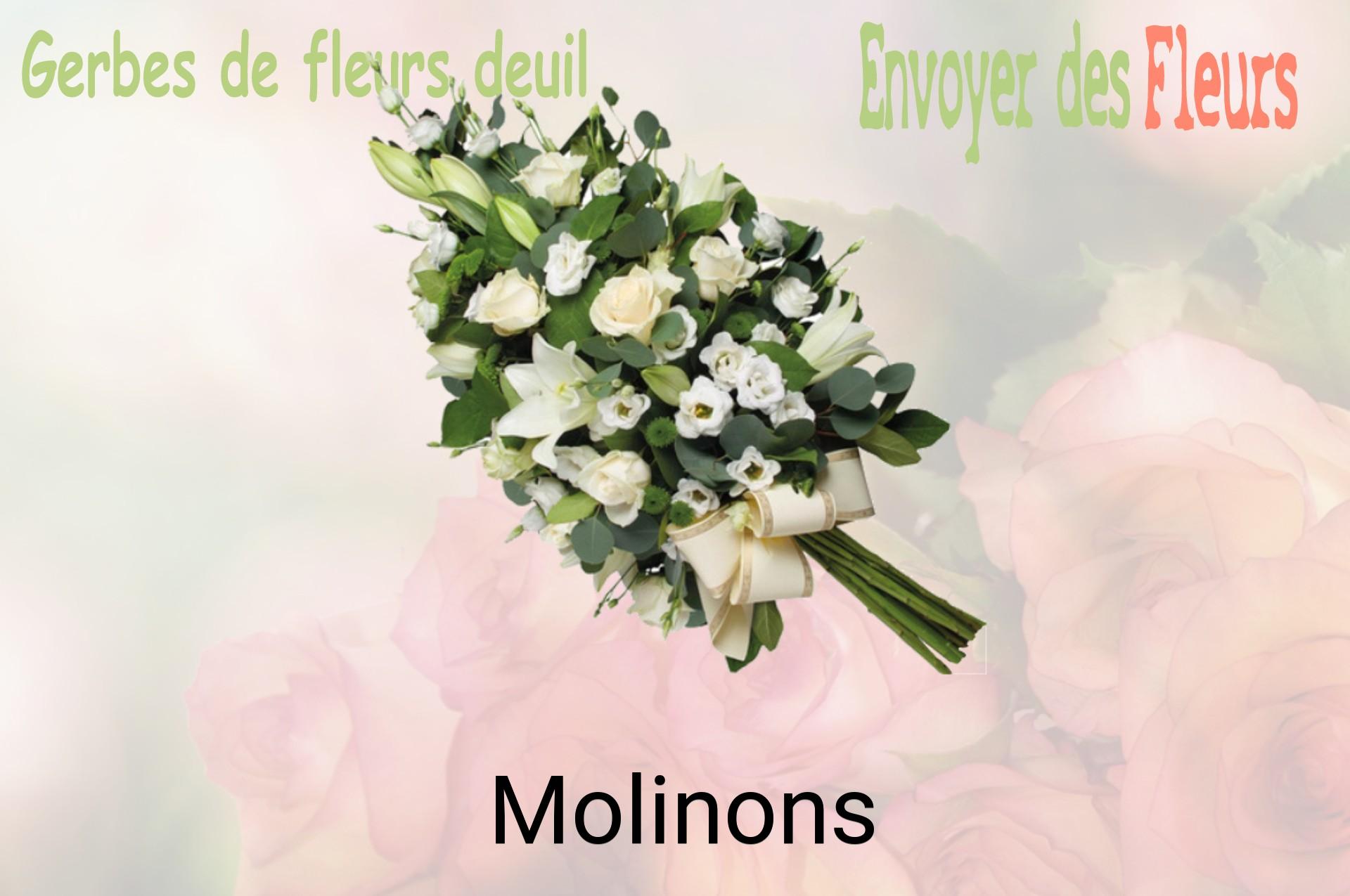 Gerbe de fleurs de deuil livrée à Molinons